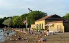 Main Beach House on Crystal Lake offers free bands on thursdays, weekend events, cardboard boat races, etc.