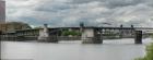 The Morrison Bridge in Portland Oregon over the Willamette River Looking North