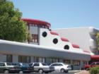 Think Art must be protected by staying indoors?  Think again.  Here's a great example of art in architecture.  This building is located on Williams Blvd in central Tucson.