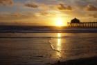 Huntington Beach pier at sunset