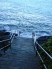 Steps to the water for the surfers to enter at Point Panic.