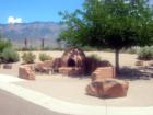 Outdoor Kiva Fireplace at Bien Mur Indian Market. Located on the Sandia Reservation. 