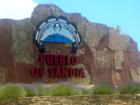 Pueblo of Sandia sign. Just north of Albuquerque on the Sandia Reservation. 