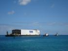Young Brothers barge is heading to Kauai with cargo and vehicles.