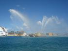 Fire Boat firing its water cannons