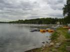 View of the sailing and fishing on Lake Harriet in Southwest Minneapolis