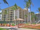 Ko Olina Beach Villas as seen near Lagoon 2. This luxury high-rise condo (under construction) exterior is near completion. Some landscaping work have starter as well.