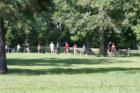 Burroughs park in Tomball is a great place to have a get together.  There are lots of picnic tables and trees for shade.