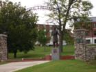 Statue of William Hooper Council at the entrance of university he founded