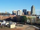 View of Downtown Raleigh from the Boylan Heights Bridge over the CSX tracks.