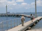 Picnic Island one of Tampa's two beaches - pictured is the fishing pier on Tampa Bay.  