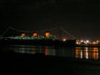 Queen Mary at nite.  View from the Marina next to Shoreline Village
