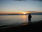 Big Bay Beach at sunset, Madeline Island