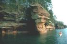 Kayaking among the brownstone formations off the north end of Madeline Island, Lake Superior