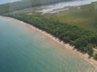 Aerial photograph of Big Bay shoreline on Madeline Island