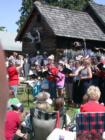 Fourth of July celebration in front of the Madeline Island Historical Museum, LaPointe, Wisconsin