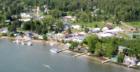 Another aerial view of downtown LaPointe with the Island Market and Lakeview Place Condominiums at center 