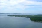 Aerial photo of the southernmost tip of Madeline Island