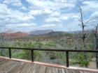 Beautiful view of the distant mountains looking toward the city of Sedona from the House of Apache Fire.