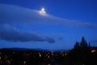 Pre-dawn moon over Fairhaven - Sam Bunger, Photographer