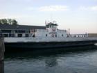 The "Bayfield" at the ferry dock, Bayfield, Wisconsin. Built in 1952, the Bayfield can accomodate up to 25 vehicles.