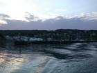 Departing Bayfield at sunset, aboard the Madeline