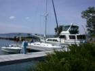 Boats moored at the Madeline Island Yacht Club, LaPointe, Wisconsin