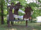 Metal sculpture at the Madeline Island Music Camp