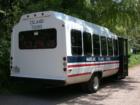 Madeline Island tour bus at the Grant's Point beach