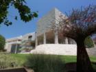 One of the Getty Center exhition pavillions seen from the main gardens, in Brentwood (Los Angeles)