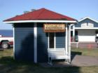 Information booth for the Madeline Island Chamber of Commerce, at the ferry dock in Bayfield