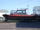 Coast Guard rescue boat at the ready in Bayfield, Wisconsin
