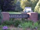 Town memorial park at the entrance to Bayfield, on Highway 13