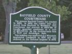 Bayfield County Courthouse plaque, Washburn, Wisconsin