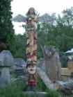 Fanciful totem sculpture, just south of Washburn, Wisconsin on Highway 13