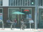 Chico is a great place to sit down with a friend and "catch up" in front of a deli for lunch.