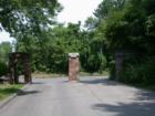 The stone entrance gate at Harrington Road and Ferndale, Wayzata, Minnesota