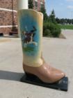 Day Dreamin in Dad's Cowboy Boot Sculpture in celebration of Olathe's 150th Birthday Celebration