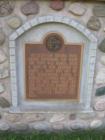Plaque honoring Frank Drummond, founder of the Town of Drummond, Wisconsin