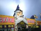 In Kissimmee many stores along 192 use a theme to make it easier for people to remember them.  Here is a store using a wizard, there is also a Castle, and many other themes.