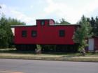 The caboose on display in Washburn, Wisconsin