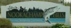 Welcome to Nookachamp Hills Sign at Highway 9.