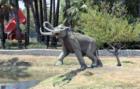 Statue depicting Mastodon getting ready to have a really bad day, at the La Brea Tar Pits.