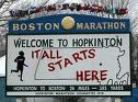 "It all starts here" Boston Marathon Sign