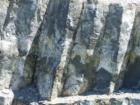 Close up of columnar basalt outcropping above Heather Meadows