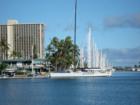 Another Transpac Racer tied up next to Hawaii Yacht Club