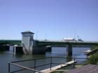 The modern bridge which spans the Saint Croix River and connects Hastings, Minnesota with Prescott, Wisconsin