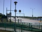 Traffic coming over the bridge into Prescott, Wisconsin