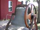 Historic school bell, next to the Clock Tower on Main Street, Prescott, Wisconsin
