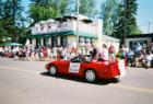 Madeline Island parade royalty Ric Gillman and Shari Milburn in the 2007 Fourth of July Parade, LaPointe, Wisconsin